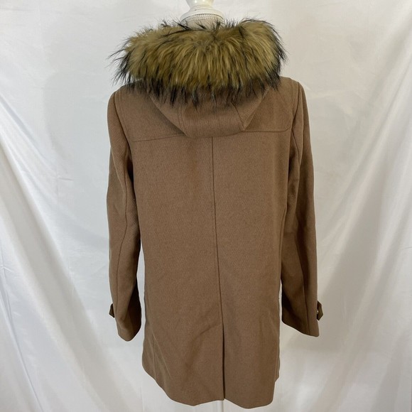 Cole Haan Jacket Signature Hooded Wool Toggle Duffle Coat Size 12 Womens - Picture 8 of 12